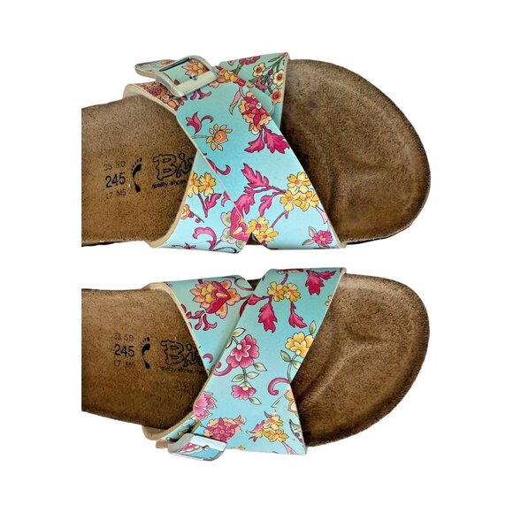 Birkenstock Birki's Floral Pattern Criss Cross Straps Sz 38.50 US 7.5-8 Germany - Picture 7 of 11